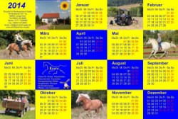 Ponyhof Kalender Kaata 2014 